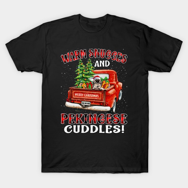 Warm Snuggles And Pekingese Cuddles Truck Tree Christmas Gift T-Shirt by intelus